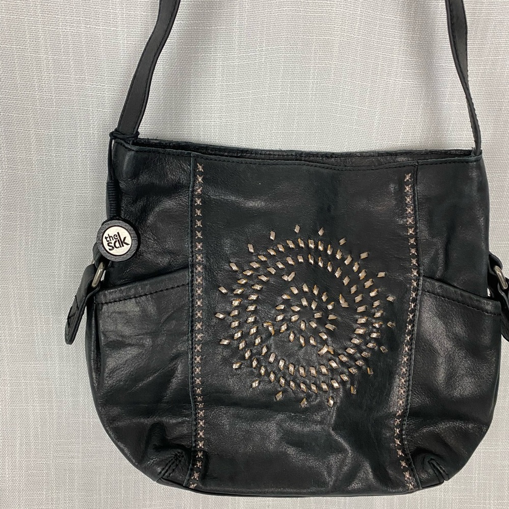 COPY - The Sak Black Leather Stitched Shoulder Bag - Picture 4 of 7